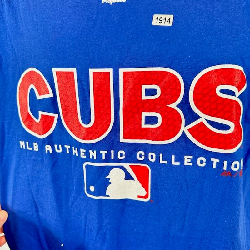 Majestic MLB Chicago Cubs Authentic Collection T-Shirt Royal Blue Mens Size L