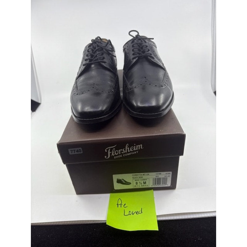Florsheim Conetta Wingtip Leather Oxford Dress Shoes Black Mens Size 8.5 M