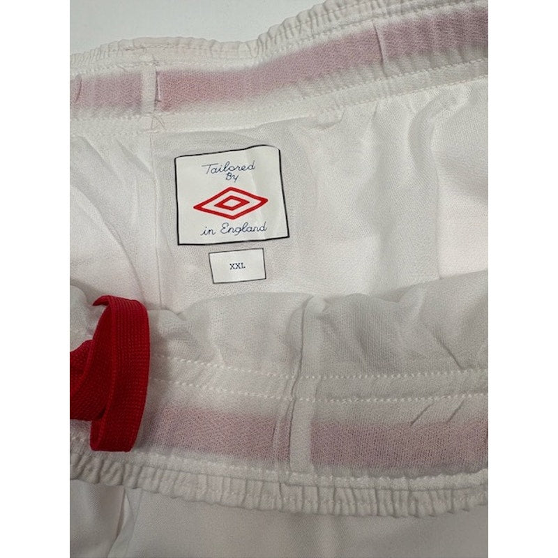 Tailored By Umbro In England Away Football Shorts White/Red Mens Size XXL