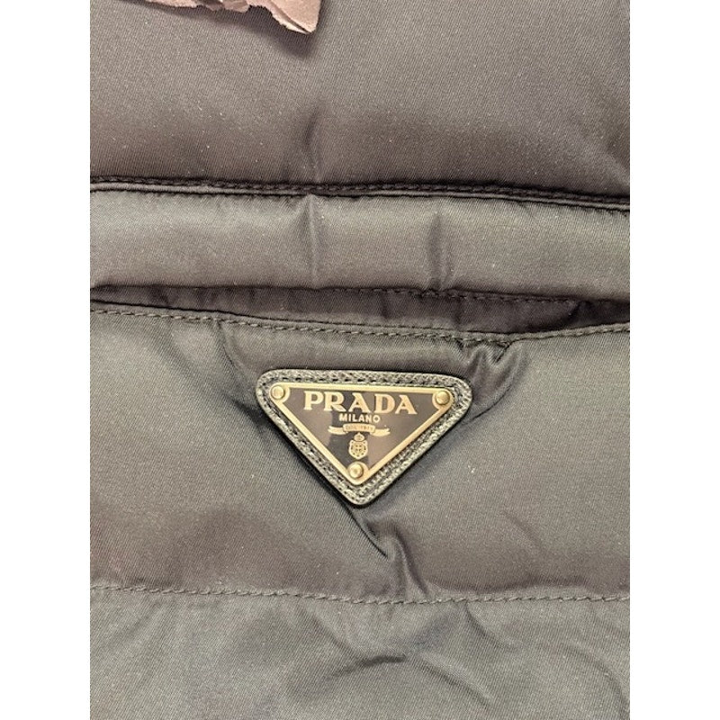 Prada Piumino Down Puffer Vest Zip-Up Gabardine Nylon Blue/Gold Mens Size 56