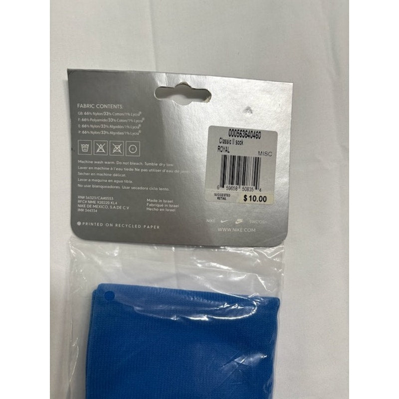 Nike Classic II Soccer Socks Over The Calf Royal Blue Mens Size 3.5-8.5