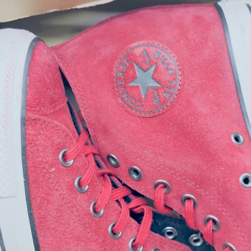 Converse Shoes Chuck Taylor Lux Mid-Top Platform Suede 560671C Red Womens 9