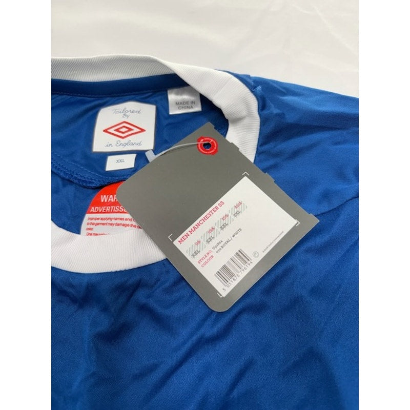 Umbro Manchester Football Jersey Short Sleeve Royal Blue/White Mens Size XXL