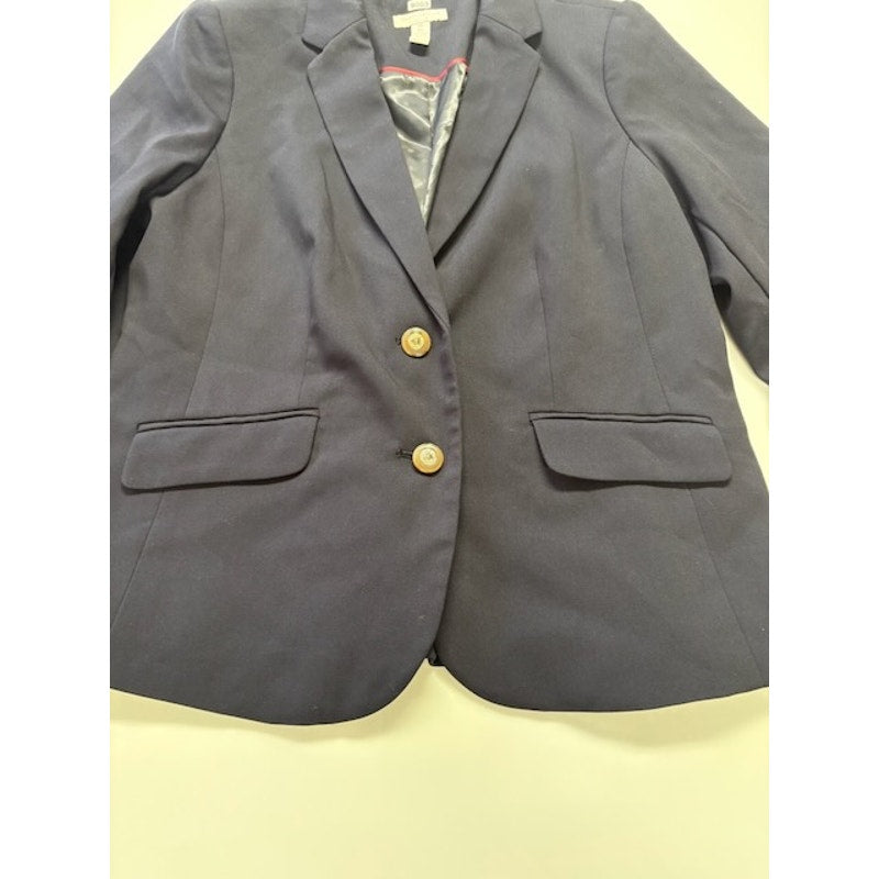 Charter Club Blazer Two Button Front Notched Lapel Navy Blue Womens Size 10P