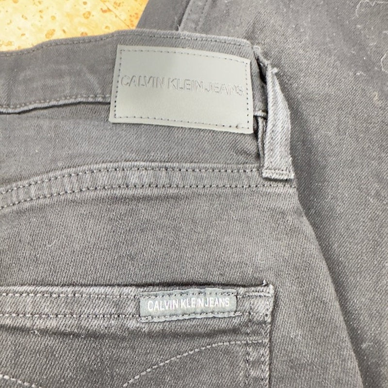 Calvin Klein High Rise Skinny Ankle Jeans Button-Fly Denim Black Womens Size 27