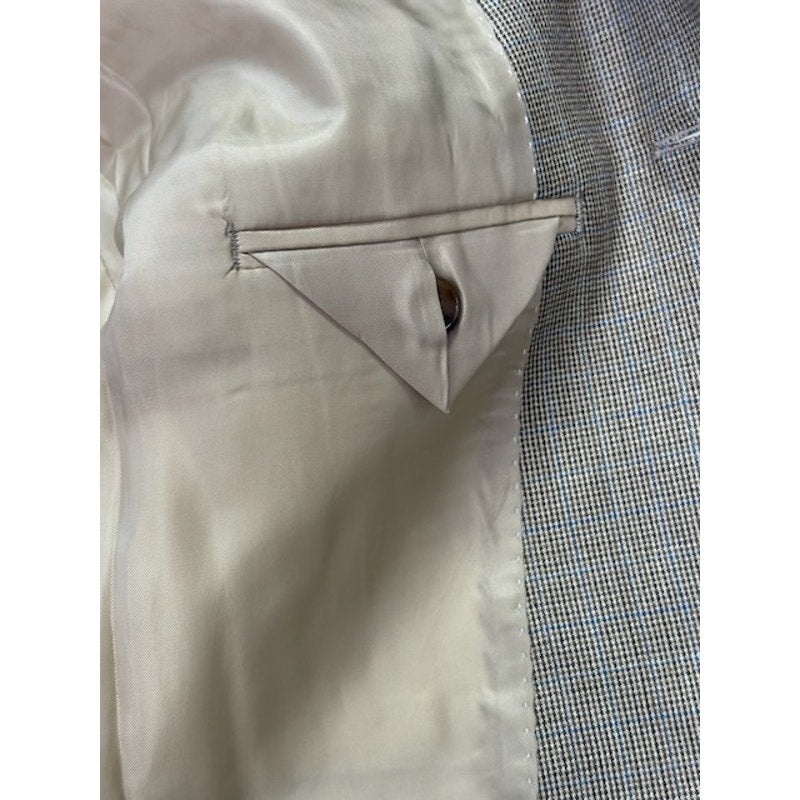 Ralph by Ralph Lauren Blazer Houndstooth Two Button Tan/Blue Mens Size 42L