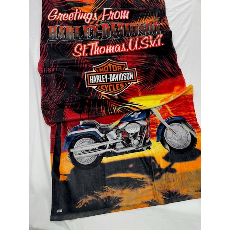 Harley Davidson Motorcycles "Greetings from Jamaica" Beach Towel Multicolor