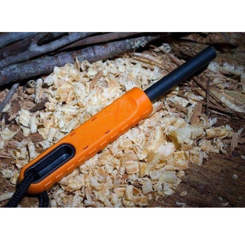 Exotac polySTRIKER XL Fire Starter Waterproof With Lanyard Orange/Black