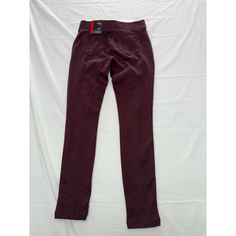 Style&Co Petite Leggings Mid Rise Comfort Waist Stretch Burgundy Size PP