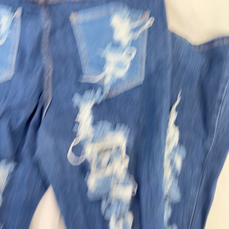 AP Blue by Aphrodite High Waisted Distressed Flare Jeans Cut Outs Blue 30