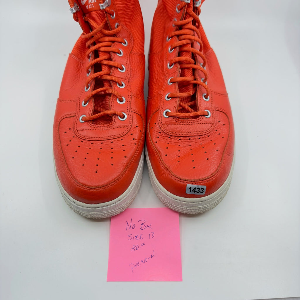 Nike SF Air Force One AF1 Mid Sneaker Shoes 917753-800 Team Orange White Mens 13