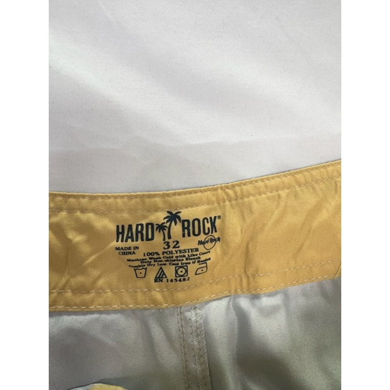 Hard Rock Cafe Hibiscus Citro Boardshorts Surf Swim Floral Blue Mens Size 32