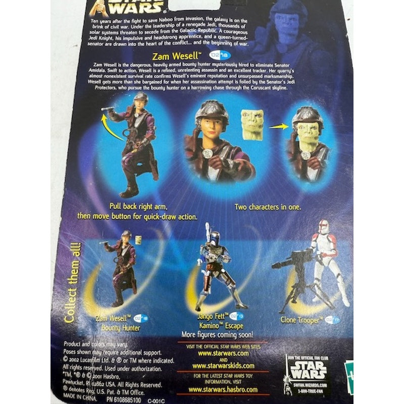 Hasbro Star Wars Attack Of The Clones Sam Wesell Bounty Hunter Action Figure