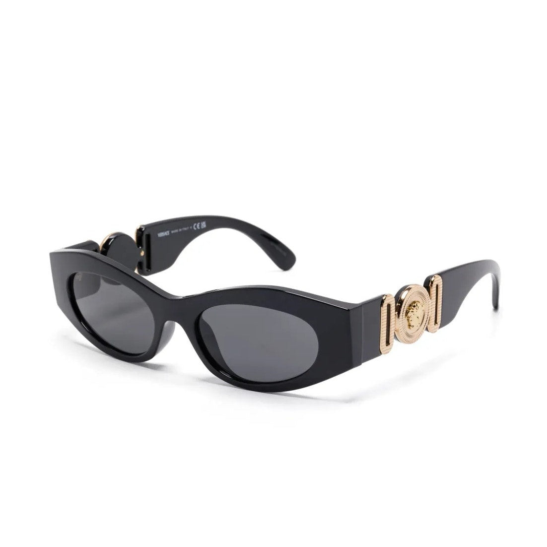 Versace Sunglasses Medusa Head Logo Gold Tone Black Frame Eyewear Womens OS