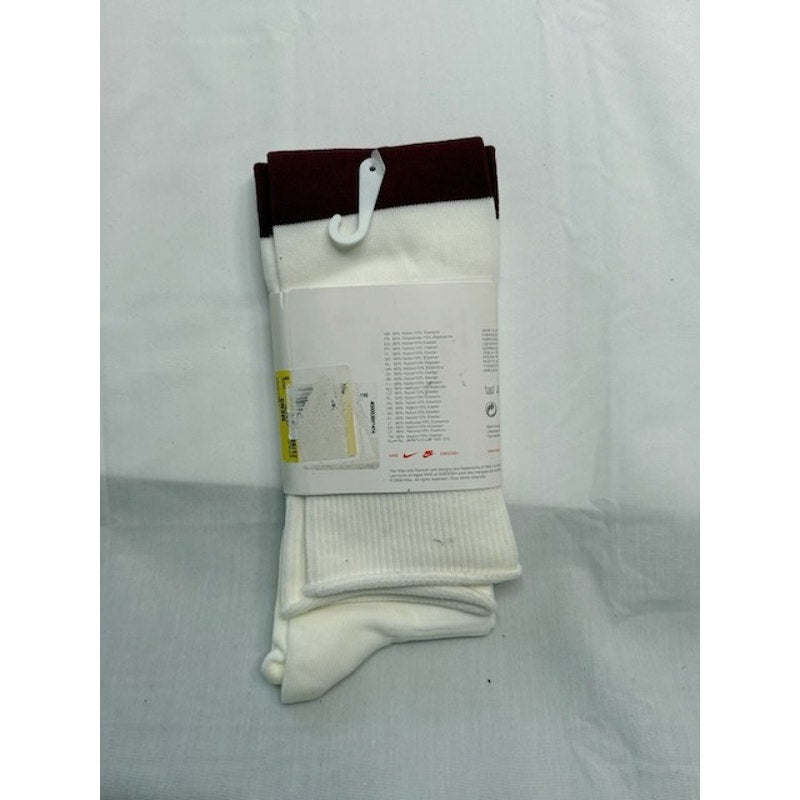 Nike Arsenal Football Socks Knee High Striped White/Maroon Adult Size 12.5-3