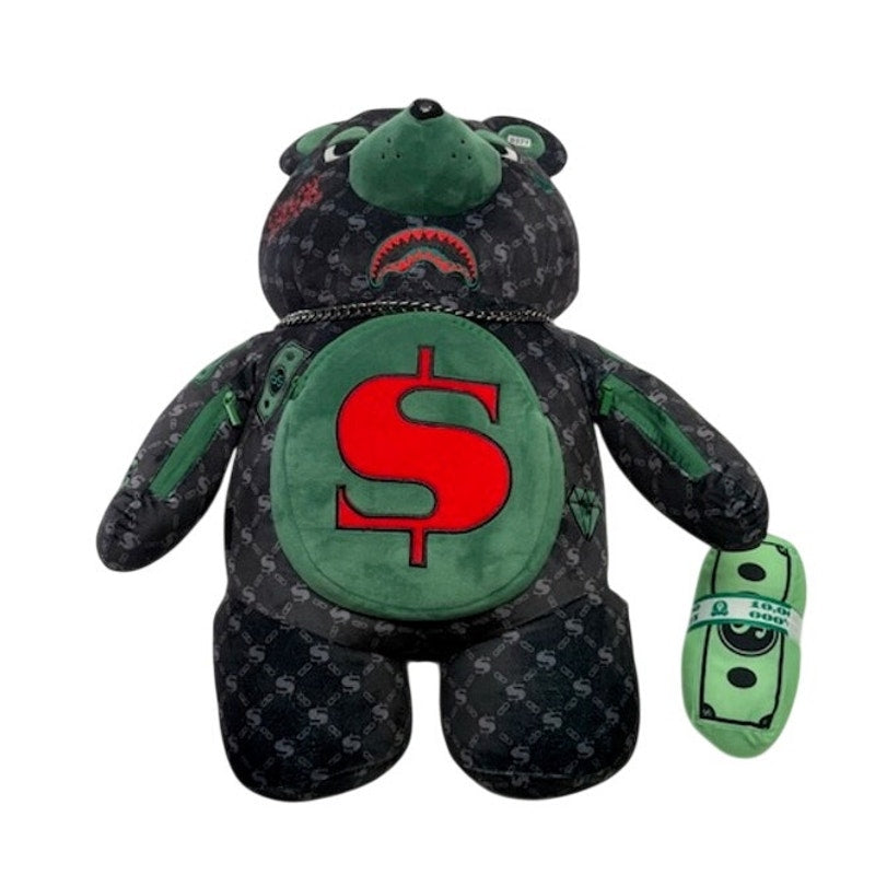 Sprayground Money Bear Backpack Limited Edition Dollar Bear w/ Chain & Cash