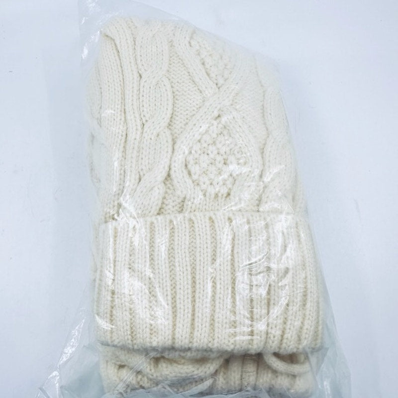 Christmas Stocking 1-Piece Chunky Knit Holiday Decoration Cream One Size