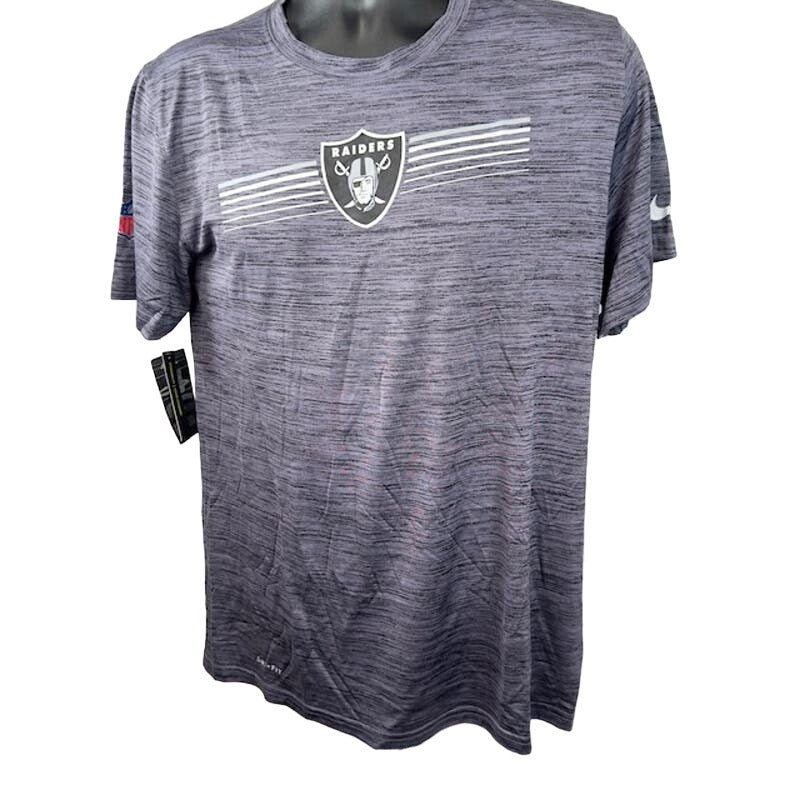 Nike NFL Oakland Raiders Tee Shirt Short Sleeves Dri Fit Graphic Gray Size M