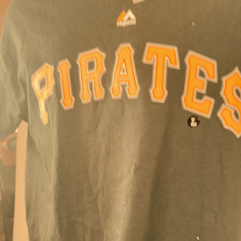 Majestic MLB Pittsburgh Pirates Short Sleeve T-Shirt Crew Neck Navy Mens Size L