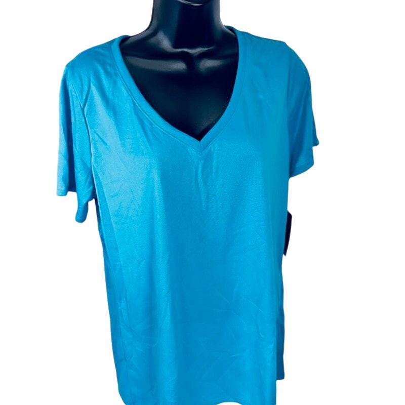 Nike Legend V-NECK 2.0 T-Shirt Short Sleeves Dri Fit Omega Blue Womens XL