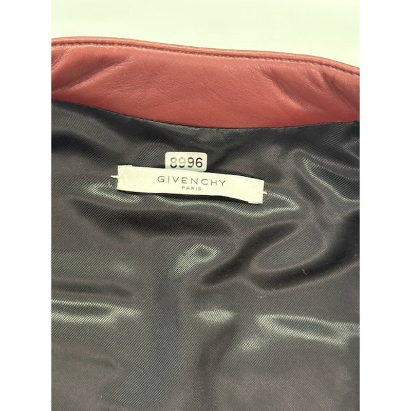 GIVENCHY Star Patch Leather Moto Biker Captain America Jacket Black Mens 48