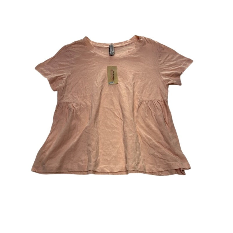 American Rag Cie Babydoll Top Short Sleeve Cotton Peach Womens Size Medium