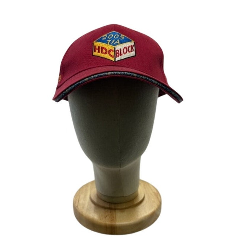 2005 TIA HDC Block Hat Cotton Adjustable Military Contractor Cap Maroon One Size