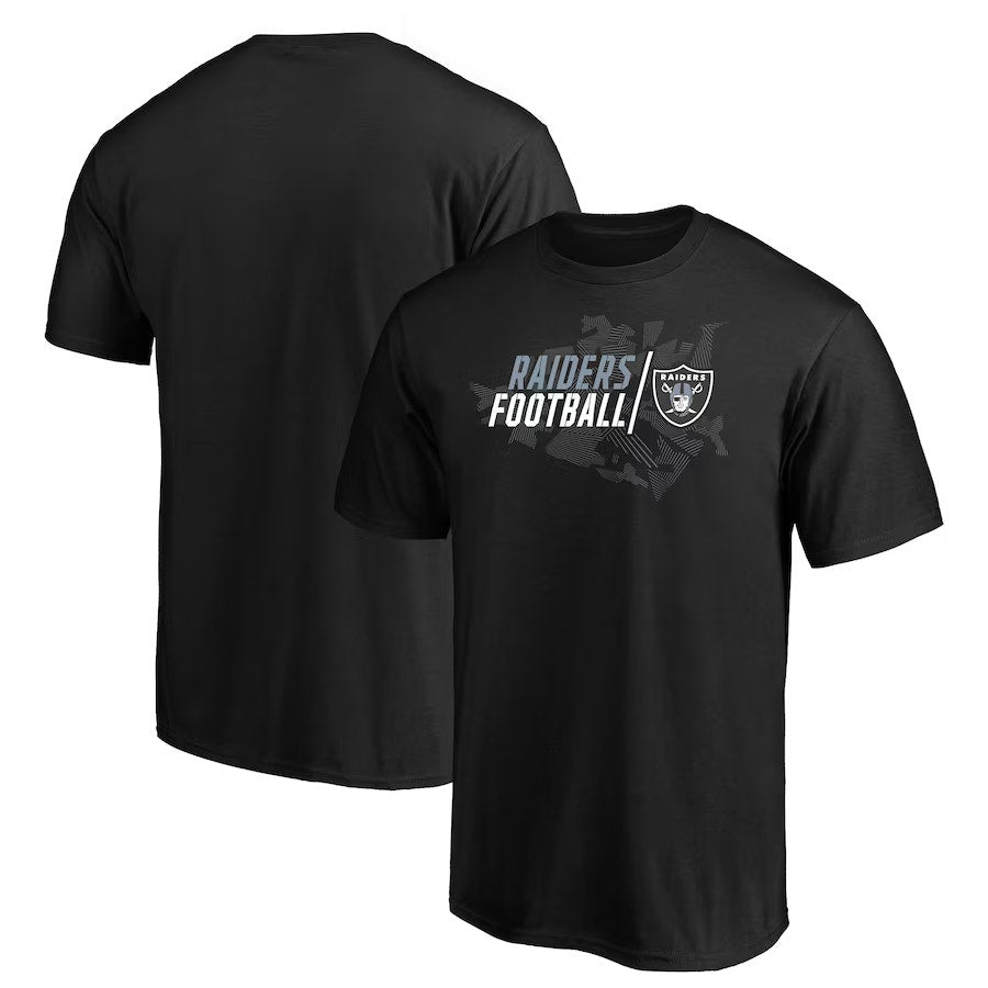 Majestic Fanatics Oakland Raiders NFL Geo Drift Cotton T-Shirt Black Mens Size M