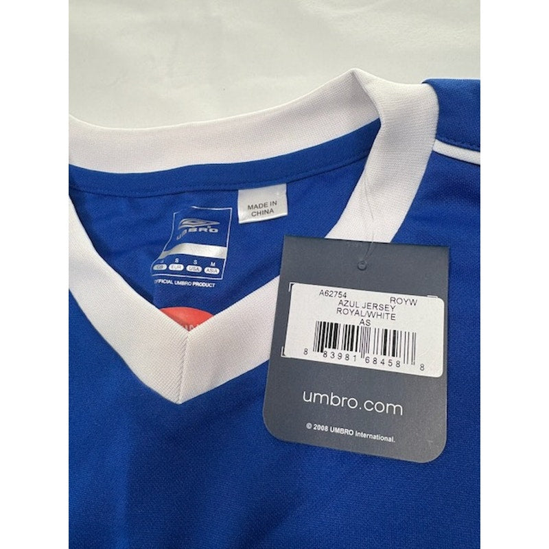 Umbro Azul Jersey Shirt Short Sleeve Crewneck Royal Blue/White Mens Size S