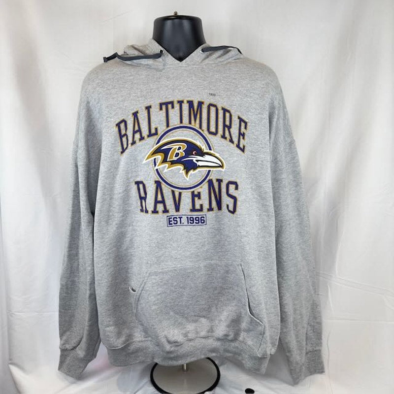 Junk Food NFL Baltimore Ravens Established 1996 Hoodie Heather Gray Mens Size 2X