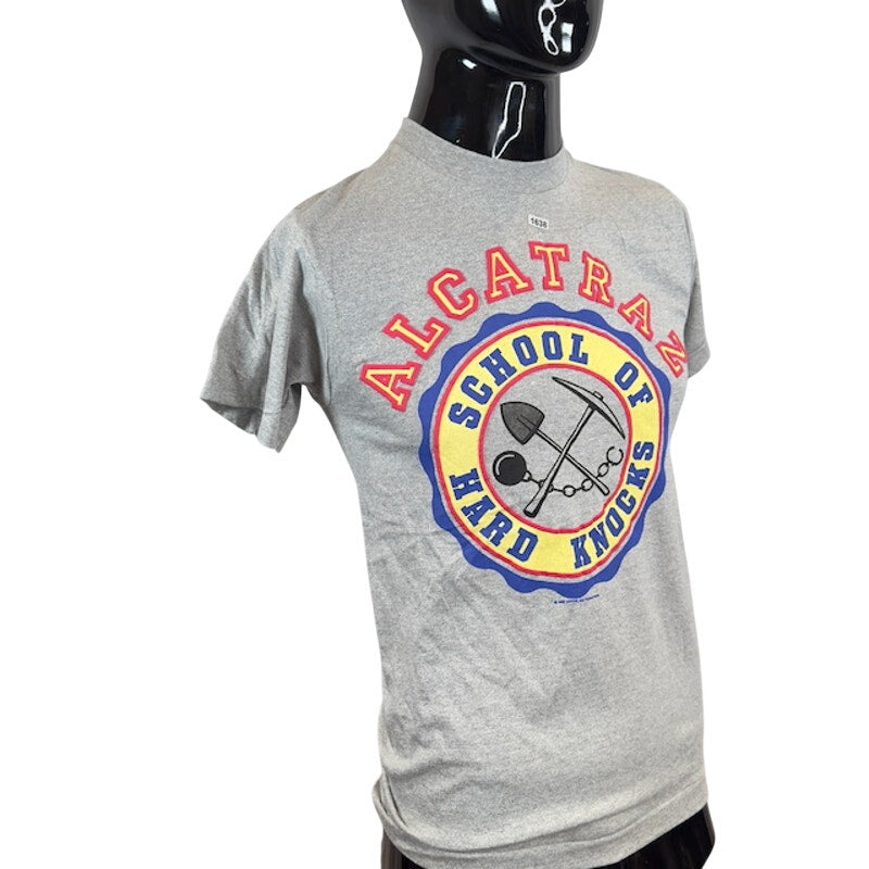 Fruit Of The Loom Alcatraz School Of Hard Knocks Graphic Tee Heather Gray Mens M