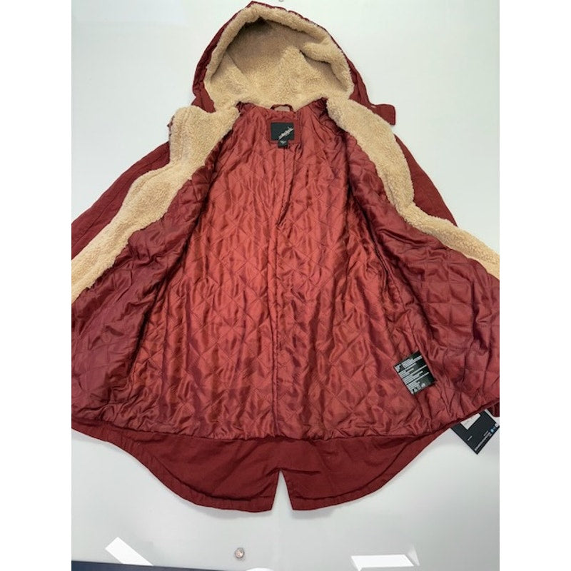 Collection B Hooded Anorak Jacket Twill Full-Zip Brick Junior Womens Size S