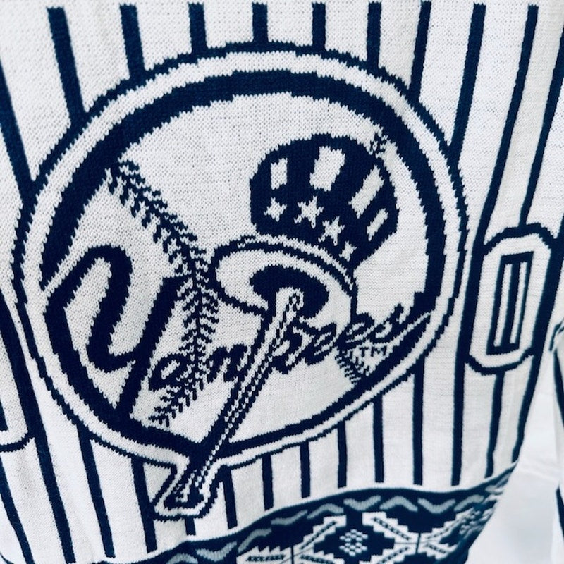 MLB New York Yankees Bronx Bombers Christmas Sweaters Knitted Navy Small