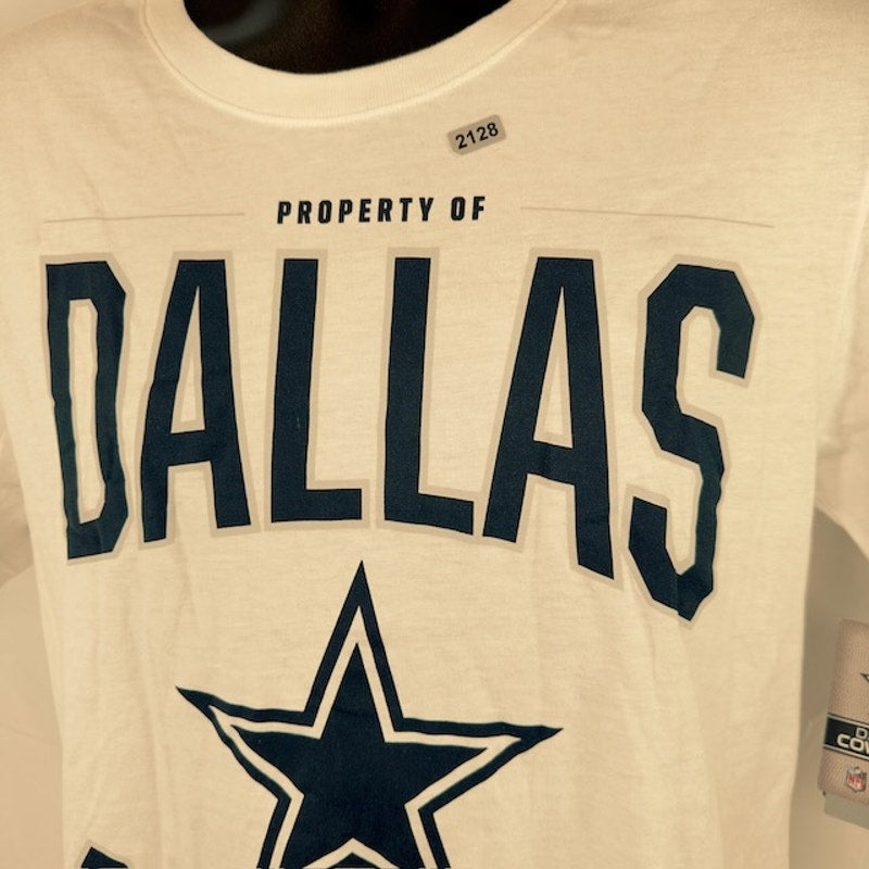 Nike Dri-FIT NFL Property Of Dallas Cowboys Crew Neck T-Shirt White Mens Size S