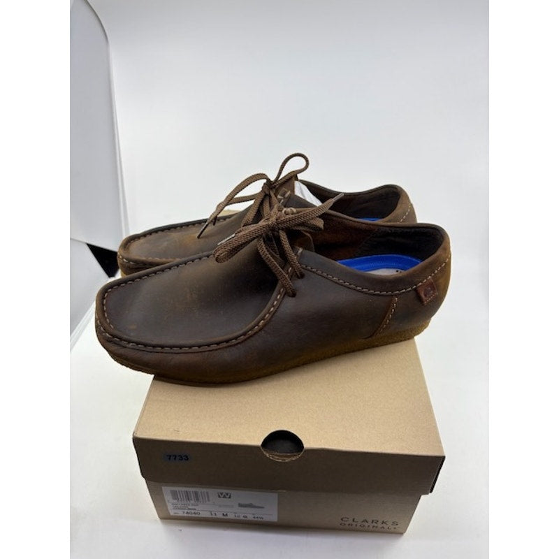 Clarks Shacre II Run Moc Slip-On Beeswax Leather Shoes Brown Mens Size 11 M