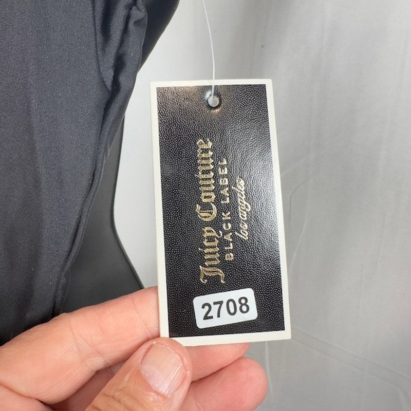 Juicy Couture One Piece Swimsuit Foil Verbiage Logo Scoop Neck Black Women M