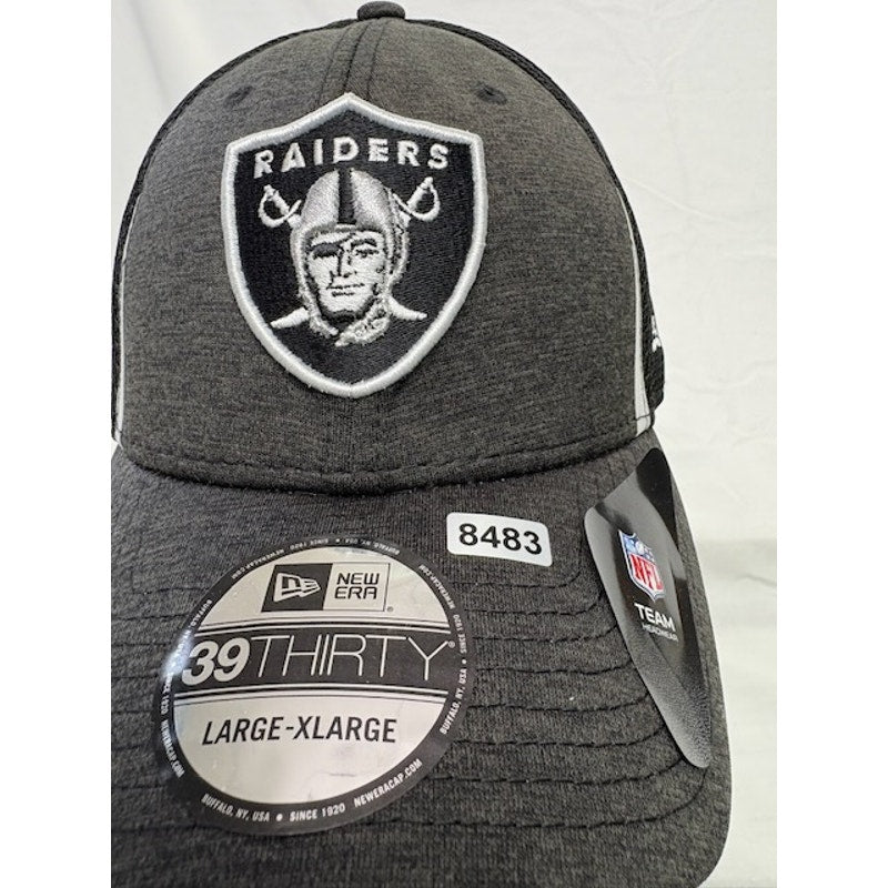 New Era Las Vegas Raiders 39THIRTY Flex Fit Hat NFL Team Cap Gray Mens L/XL