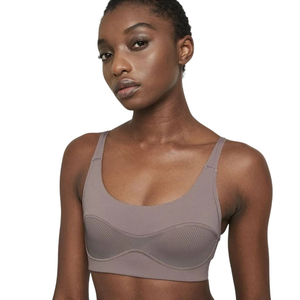 Nike Dri-FIT City Ready Light-Support Non-Padded Sports Bra Brown Size L