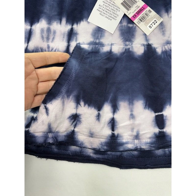 American Rag Cie Cropped Tie-Dyed Sweatshirt Navy/White Womens Size XXS