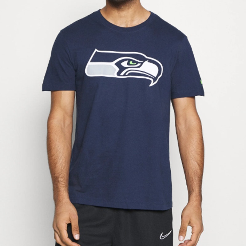 Nike NFL Seattle Seahawks Graphic T-Shirt Crewneck Short Sleeve Navy Mens XL