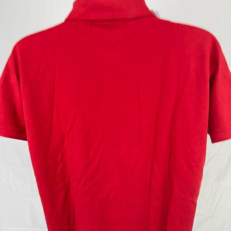 Lacoste Pique Polo Shirt Short Sleeve Relaxed Fit Stretch Red Womens XS