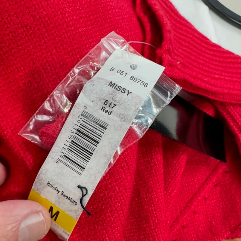 Bianca Nygard Turtleneck Missy Holiday Sweater Knit Beaded Red Womens Medium