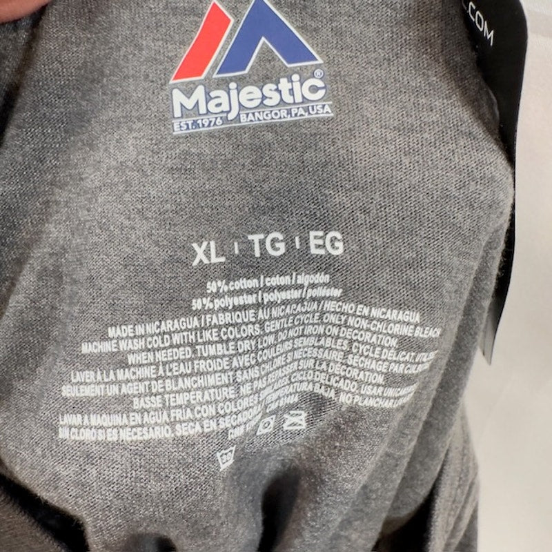 Majestic New England Patriots Double Down T-Shirt Short Sleeve Gray Mens Size XL