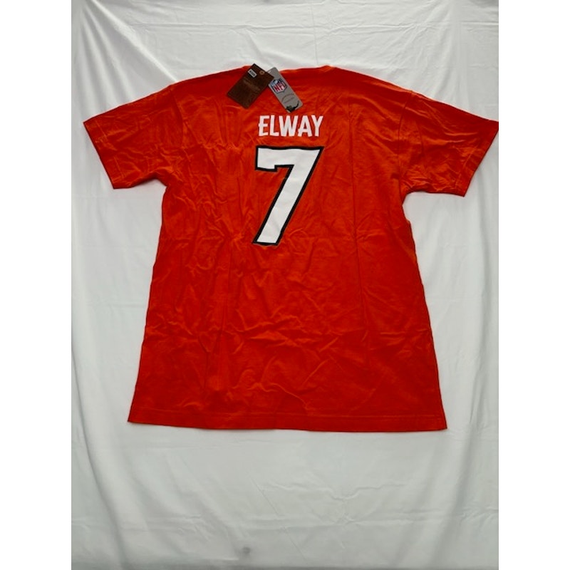 Mitchell & Ness Denver Broncos John Elway #7 Throwback T-Shirt Red Mens Sz M