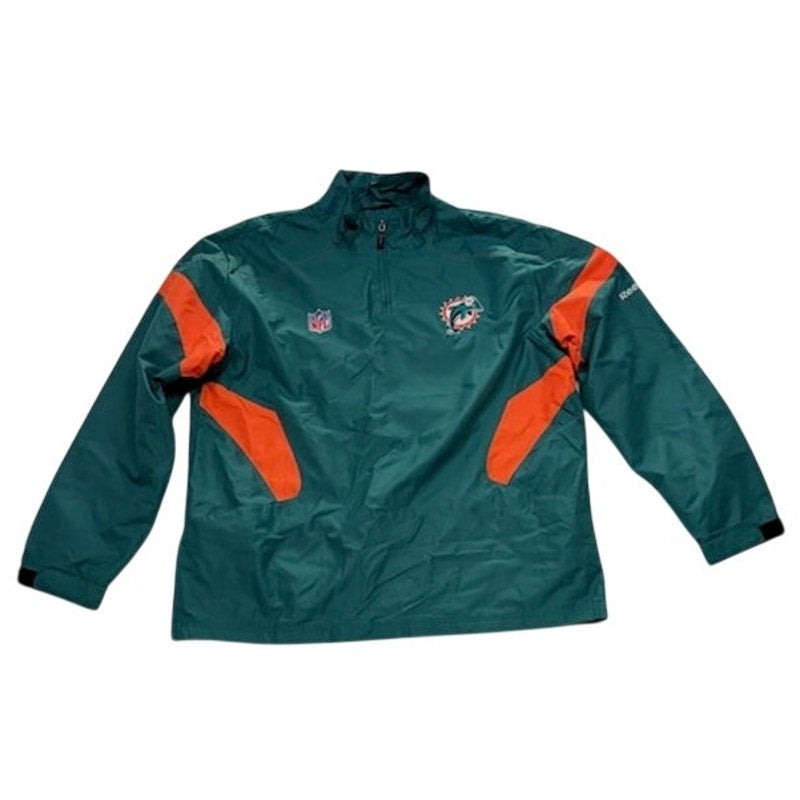 Reebok Vintage 90s Miami Dolphins NFL Windbreaker Jacket Green Mens Size XL