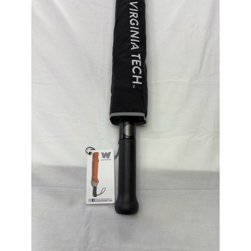 Weatherman Golf Umbrella w/ Cover Heavy Duty VT Logo Camping Beach Black 68"