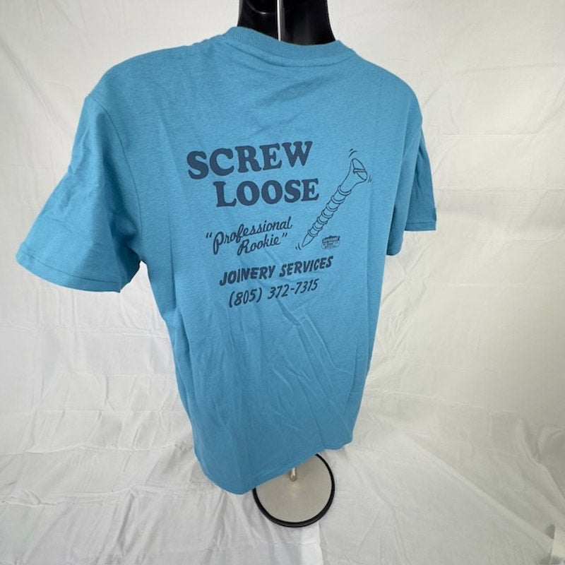 Superdry Workwear Box Fit T-Shirt Short Sleeve Graphic Tee Azure Teal Mens L