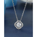 MomentWish Moissanite Dancing Four Leaf Clover Necklace Sterling Silver