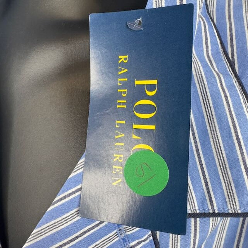Polo Ralph Lauren Striped Sleepwear Nightshirt Long Sleeve Blue Men Size Size L