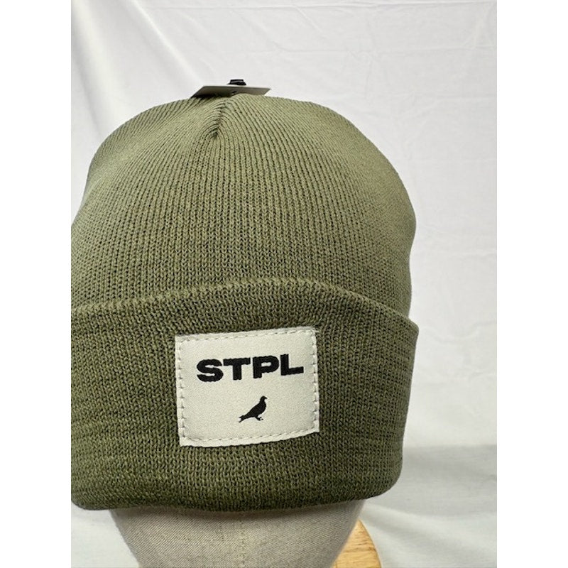 Staple Pigeon STPL Cuffed Knit Beanie Hat Streetwear Olive Green Adult OS